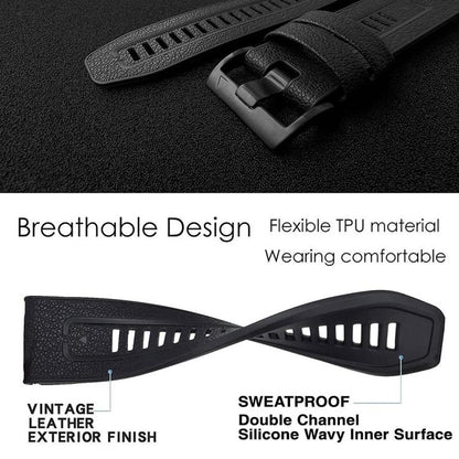 Bracelet de montre xDfind en similicuir et silicone à dégagement rapide, For Garmin 26mm, For Garmin 22mm