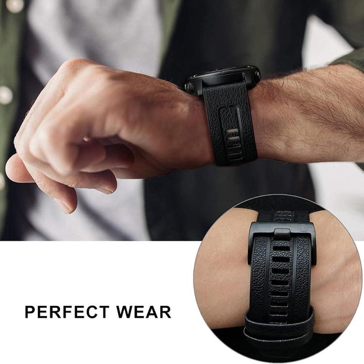 Bracelet de montre xDfind en similicuir et silicone à dégagement rapide, For Garmin 26mm, For Garmin 22mm