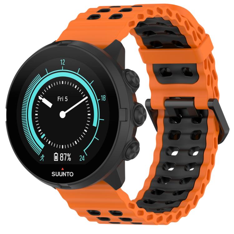 Bracelet de montre en silicone xDfind Ocean à double boucle ardillon, For Suunto 9 / 7 / Spartan Sport