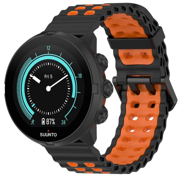 Bracelet de montre en silicone xDfind Ocean à double boucle ardillon, For Suunto 9 / 7 / Spartan Sport