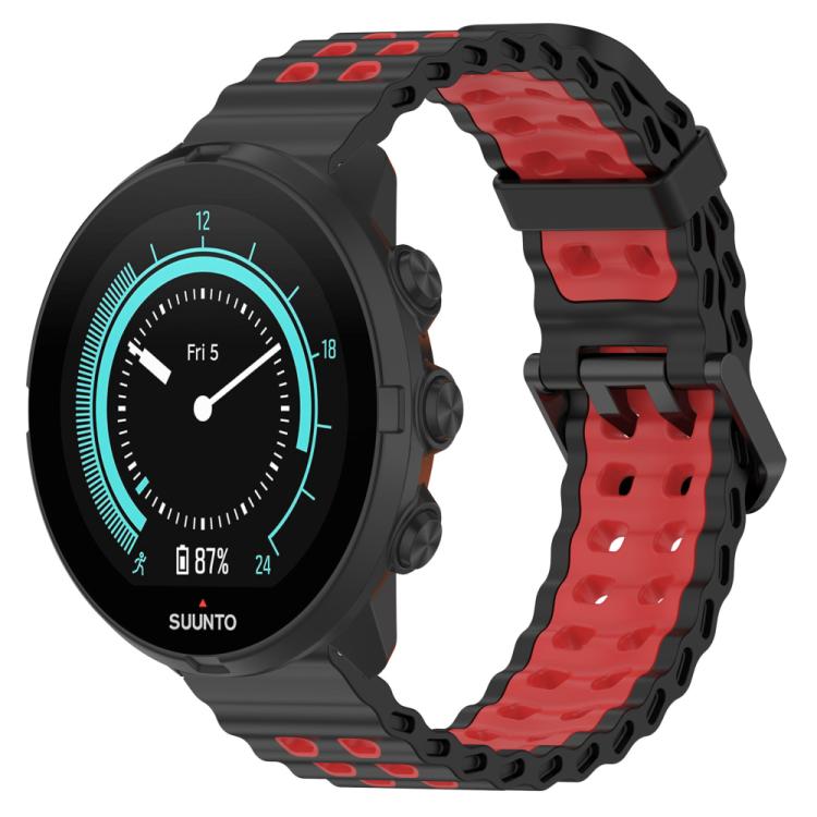 Bracelet de montre en silicone xDfind Ocean à double boucle ardillon, For Suunto 9 / 7 / Spartan Sport