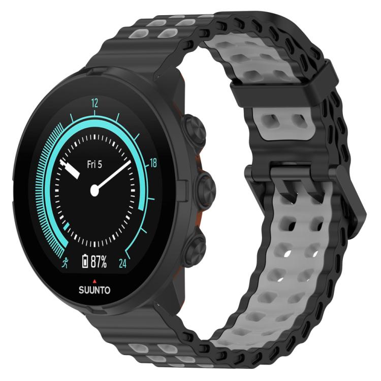 Bracelet de montre en silicone xDfind Ocean à double boucle ardillon, For Suunto 9 / 7 / Spartan Sport