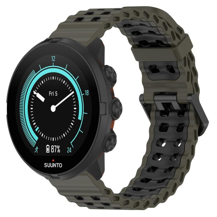 Bracelet de montre en silicone xDfind Ocean à double boucle ardillon, For Suunto 9 / 7 / Spartan Sport