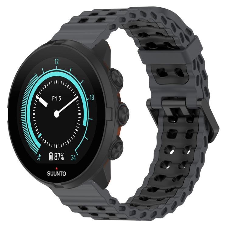 Bracelet de montre en silicone xDfind Ocean à double boucle ardillon, For Suunto 9 / 7 / Spartan Sport