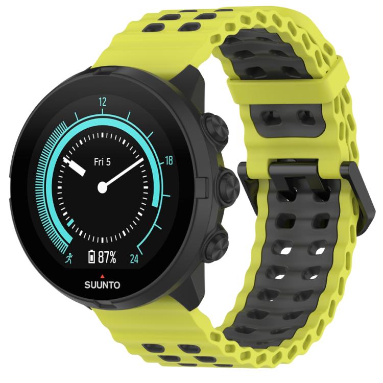 Bracelet de montre en silicone xDfind Ocean à double boucle ardillon, For Suunto 9 / 7 / Spartan Sport