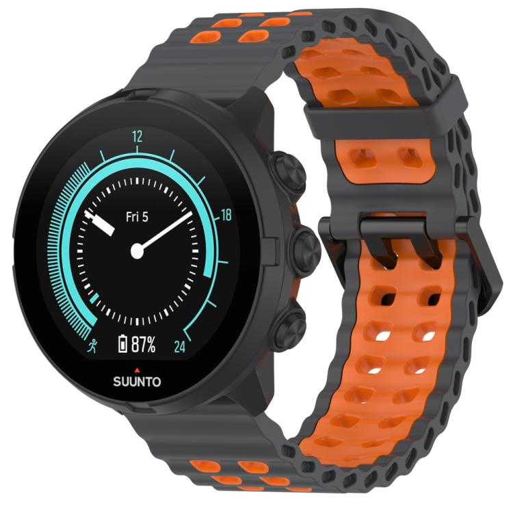 Bracelet de montre en silicone xDfind Ocean à double boucle ardillon, For Suunto 9 / 7 / Spartan Sport