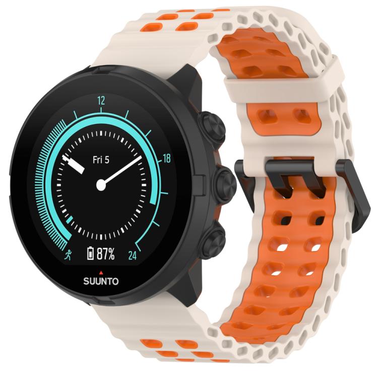Bracelet de montre en silicone xDfind Ocean à double boucle ardillon, For Suunto 9 / 7 / Spartan Sport