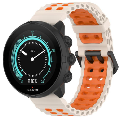 Bracelet de montre en silicone xDfind Ocean à double boucle ardillon, For Suunto 9 / 7 / Spartan Sport