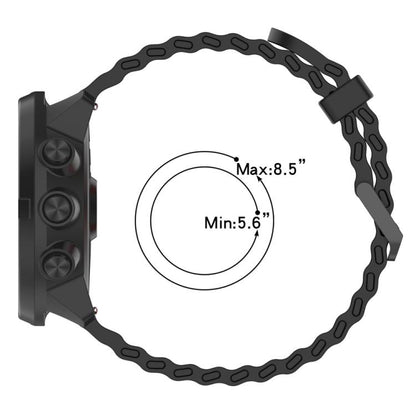 Bracelet de montre en silicone xDfind Ocean à double boucle ardillon, For Suunto 9 / 7 / Spartan Sport