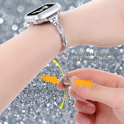 Bracelet torsadé xDfind en métal et diamant, For Apple Watch 42 / 44 / 45 / 46 / 49mm, For Apple Watch 38 / 40 / 41 / S10 42mm