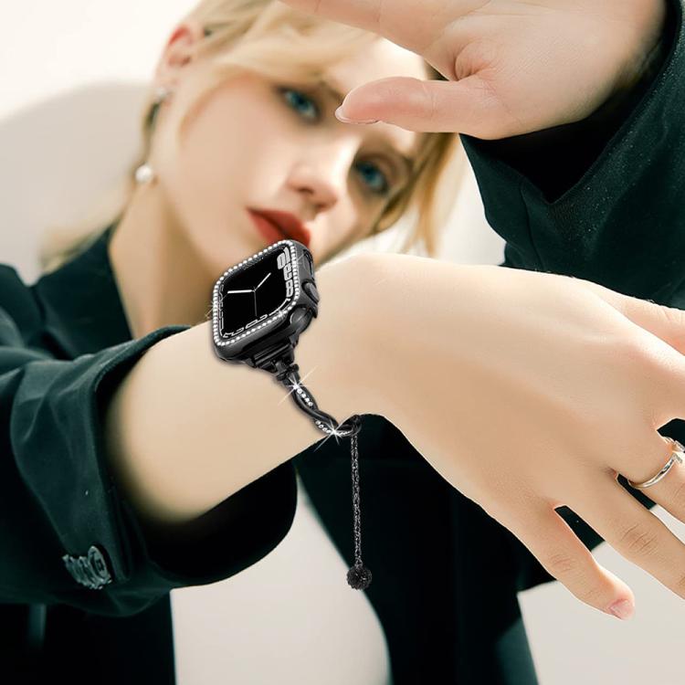 Bracelet torsadé xDfind en métal et diamant, For Apple Watch 42 / 44 / 45 / 46 / 49mm, For Apple Watch 38 / 40 / 41 / S10 42mm