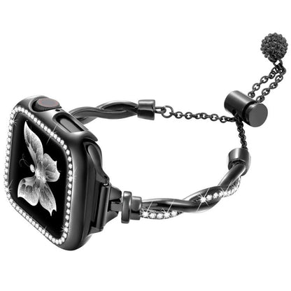 Bracelet torsadé xDfind en métal et diamant, For Apple Watch 42 / 44 / 45 / 46 / 49mm, For Apple Watch 38 / 40 / 41 / S10 42mm