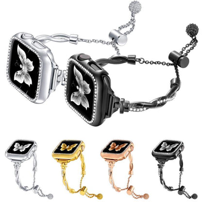 Bracelet torsadé xDfind en métal et diamant, For Apple Watch 42 / 44 / 45 / 46 / 49mm, For Apple Watch 38 / 40 / 41 / S10 42mm