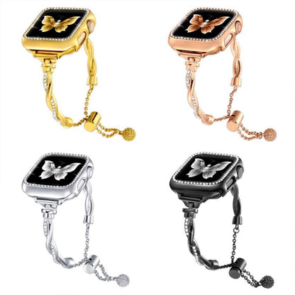Bracelet torsadé xDfind en métal et diamant, For Apple Watch 42 / 44 / 45 / 46 / 49mm, For Apple Watch 38 / 40 / 41 / S10 42mm