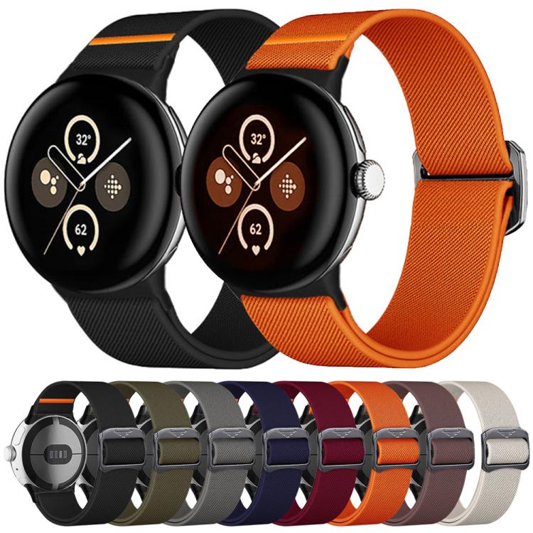 Bracelet de montre en nylon élastique xDfind, For Google Pixel Watch 5 / 4 / 3 / 2 / 1 41mm, For Google Pixel Watch 5 / 4 / 3 45mm