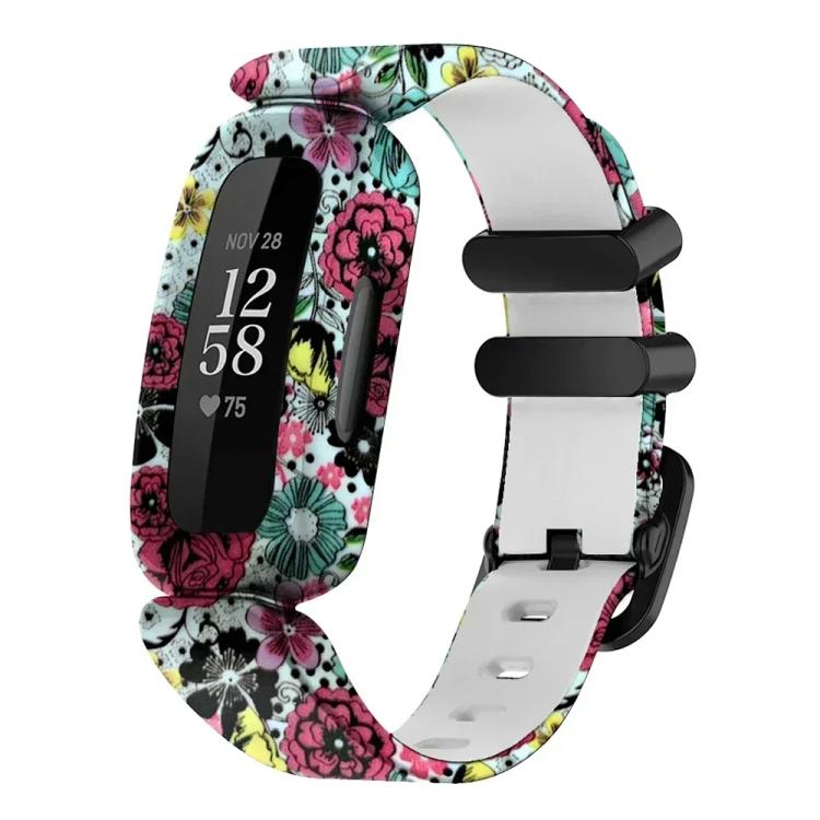 Bracelet de montre en silicone intégré xDfind avec boucle noire peinte, For Fitbit Ace 3 / Inspire2