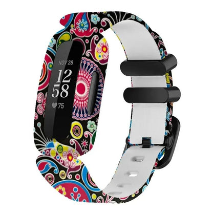 Bracelet de montre en silicone intégré xDfind avec boucle noire peinte, For Fitbit Ace 3 / Inspire2