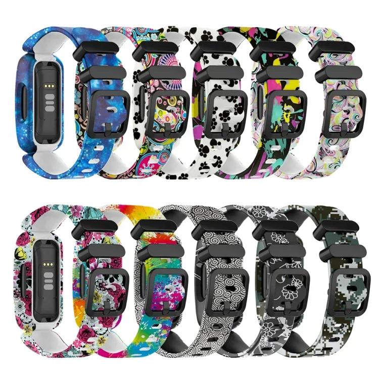 Bracelet de montre en silicone intégré xDfind avec boucle noire peinte, For Fitbit Ace 3 / Inspire2