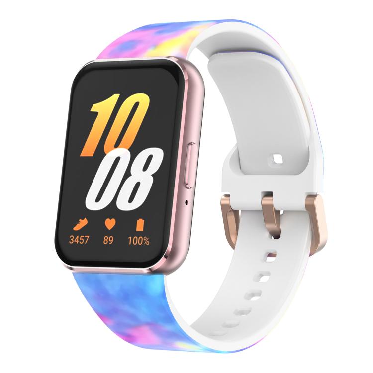 Bracelet de montre en silicone imprimé avec boucle dorée xDfind, For Samsung Galaxy Fit3