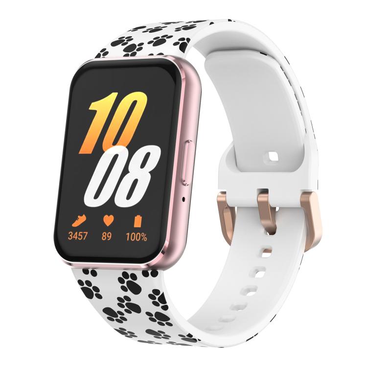 Bracelet de montre en silicone imprimé avec boucle dorée xDfind, For Samsung Galaxy Fit3