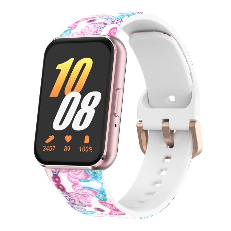 Bracelet de montre en silicone imprimé avec boucle dorée xDfind, For Samsung Galaxy Fit3