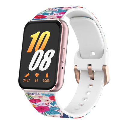 Bracelet de montre en silicone imprimé avec boucle dorée xDfind, For Samsung Galaxy Fit3