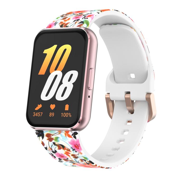 Bracelet de montre en silicone imprimé avec boucle dorée xDfind, For Samsung Galaxy Fit3