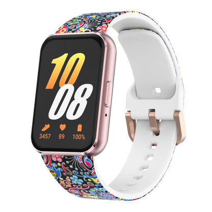 Bracelet de montre en silicone imprimé avec boucle dorée xDfind, For Samsung Galaxy Fit3