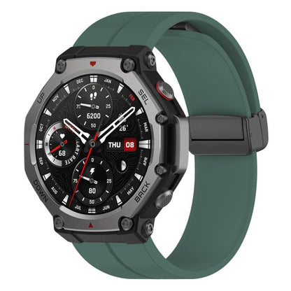 Bracelet de montre en silicone noir pliable à rainure plate xDfind, For Amazfit T-Rex 3