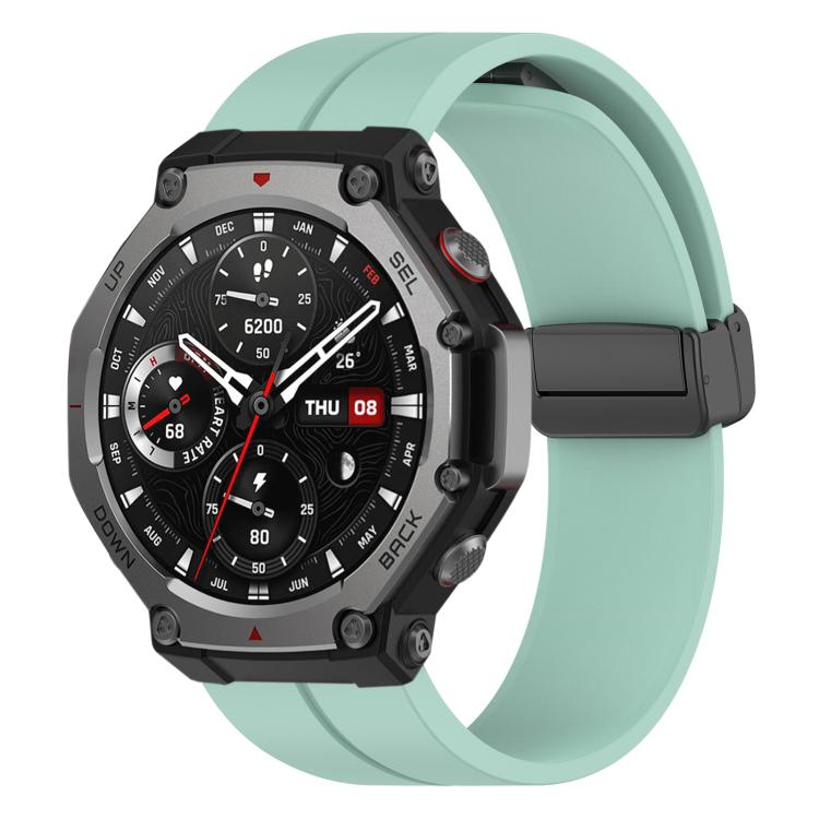 Bracelet de montre en silicone noir pliable à rainure plate xDfind, For Amazfit T-Rex 3