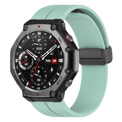 Bracelet de montre en silicone noir pliable à rainure plate xDfind, For Amazfit T-Rex 3