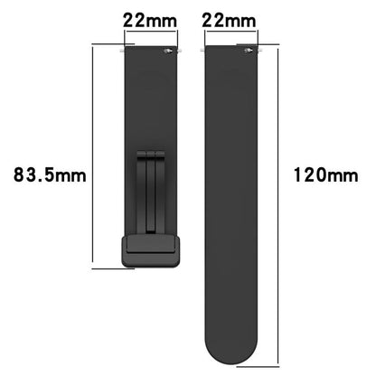 Bracelet de montre en silicone noir pliable à rainure plate xDfind, For Amazfit T-Rex 3