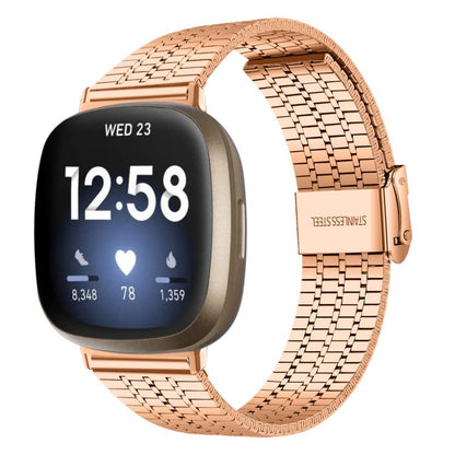 Bracelet de montre en acier inoxydable à sept perles xDfind, For Fitbit Versa 4 / 3 / Sense 2 / Sense
