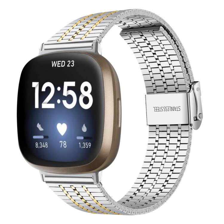 Bracelet de montre en acier inoxydable à sept perles xDfind, For Fitbit Versa 4 / 3 / Sense 2 / Sense