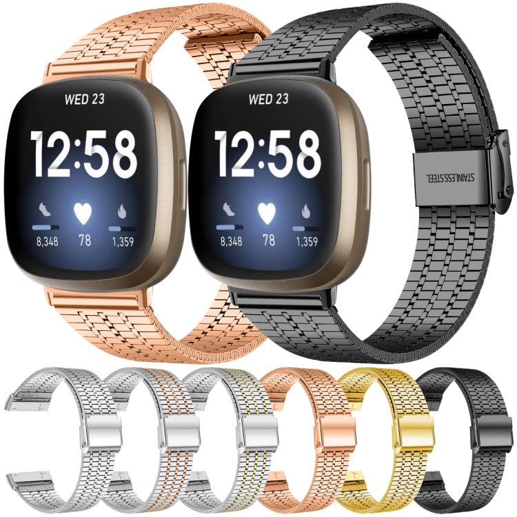 Bracelet de montre en acier inoxydable à sept perles xDfind, For Fitbit Versa 4 / 3 / Sense 2 / Sense