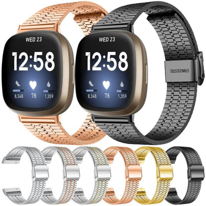 Bracelet de montre en acier inoxydable à sept perles xDfind, For Fitbit Versa 4 / 3 / Sense 2 / Sense