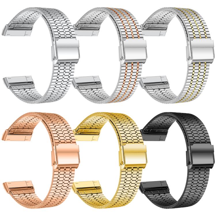 Bracelet de montre en acier inoxydable à sept perles xDfind, For Fitbit Versa 4 / 3 / Sense 2 / Sense