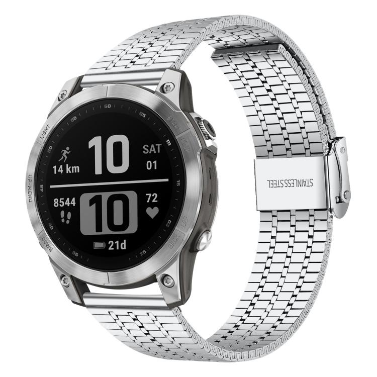 Bracelet de montre en acier inoxydable à sept perles xDfind, For Garmin Fenix 8 / 7X / 6X / 5X 26mm, For Garmin Fenix 8 / 7 / 6 / 5 22mm