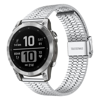 Bracelet de montre en acier inoxydable à sept perles xDfind, For Garmin Fenix 8 / 7X / 6X / 5X 26mm, For Garmin Fenix 8 / 7 / 6 / 5 22mm