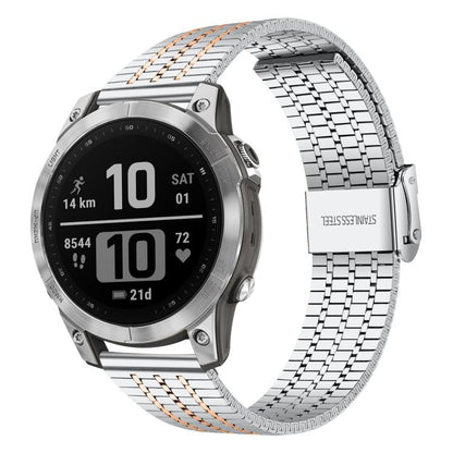 Bracelet de montre en acier inoxydable à sept perles xDfind, For Garmin Fenix 8 / 7X / 6X / 5X 26mm, For Garmin Fenix 8 / 7 / 6 / 5 22mm