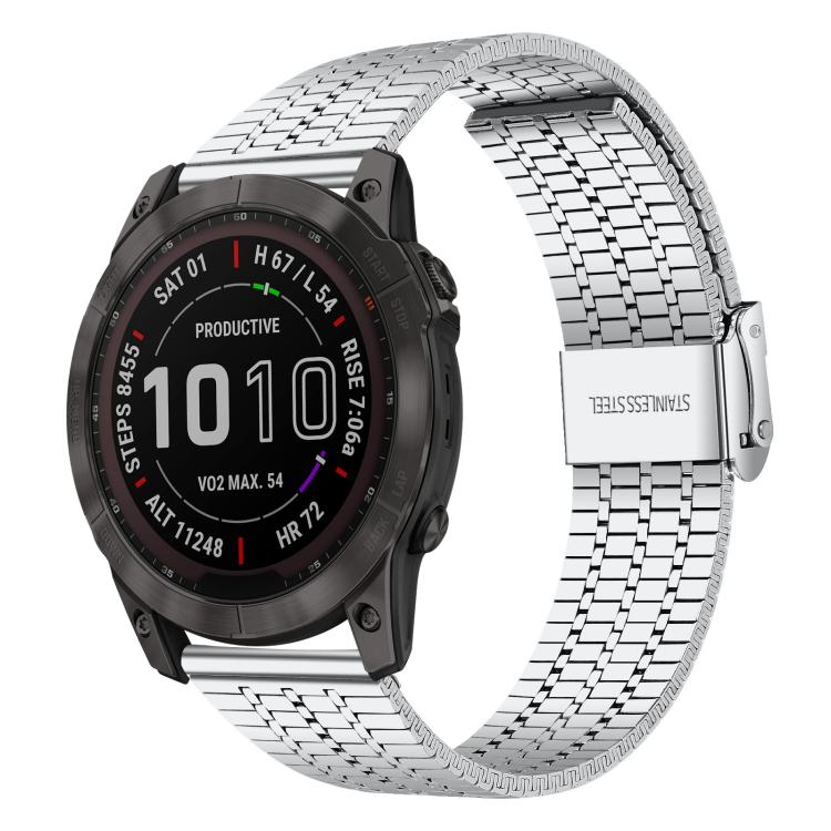 Bracelet de montre en acier inoxydable à sept perles xDfind, For Garmin Fenix 8 / 7X / 6X / 5X 26mm, For Garmin Fenix 8 / 7 / 6 / 5 22mm