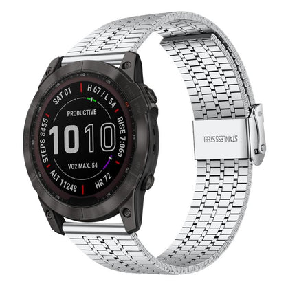 Bracelet de montre en acier inoxydable à sept perles xDfind, For Garmin Fenix 8 / 7X / 6X / 5X 26mm, For Garmin Fenix 8 / 7 / 6 / 5 22mm