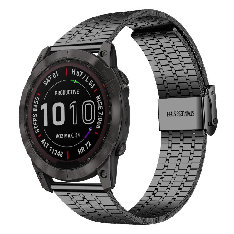 Bracelet de montre en acier inoxydable à sept perles xDfind, For Garmin Fenix 8 / 7X / 6X / 5X 26mm, For Garmin Fenix 8 / 7 / 6 / 5 22mm
