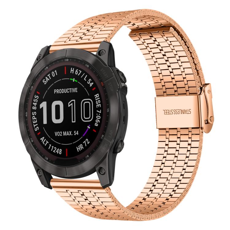 Bracelet de montre en acier inoxydable à sept perles xDfind, For Garmin Fenix 8 / 7X / 6X / 5X 26mm, For Garmin Fenix 8 / 7 / 6 / 5 22mm