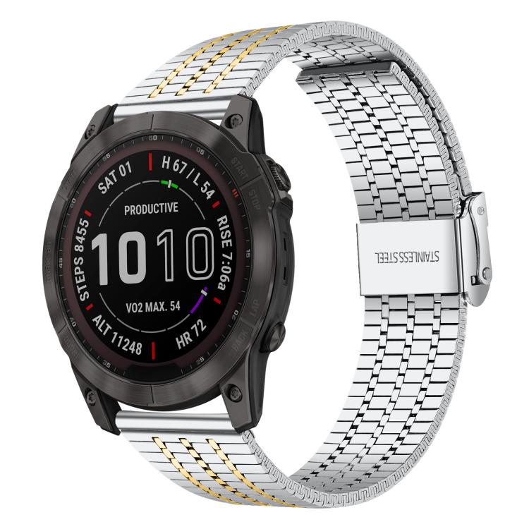 Bracelet de montre en acier inoxydable à sept perles xDfind, For Garmin Fenix 8 / 7X / 6X / 5X 26mm, For Garmin Fenix 8 / 7 / 6 / 5 22mm