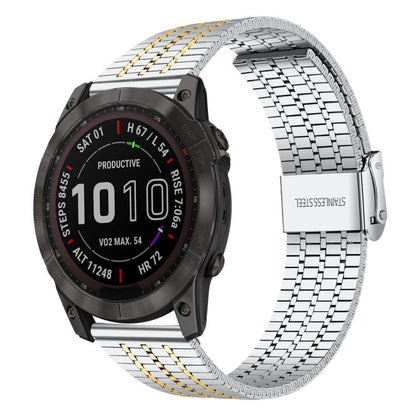 Bracelet de montre en acier inoxydable à sept perles xDfind, For Garmin Fenix 8 / 7X / 6X / 5X 26mm, For Garmin Fenix 8 / 7 / 6 / 5 22mm