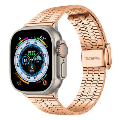 Bracelet de montre en acier inoxydable à sept perles xDfind, For Apple Watch 42 / 44 / 45 / 46 / 49mm, For Apple Watch 38 / 40 / 41 / S10 42mm