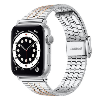 Bracelet de montre en acier inoxydable à sept perles xDfind, For Apple Watch 42 / 44 / 45 / 46 / 49mm, For Apple Watch 38 / 40 / 41 / S10 42mm