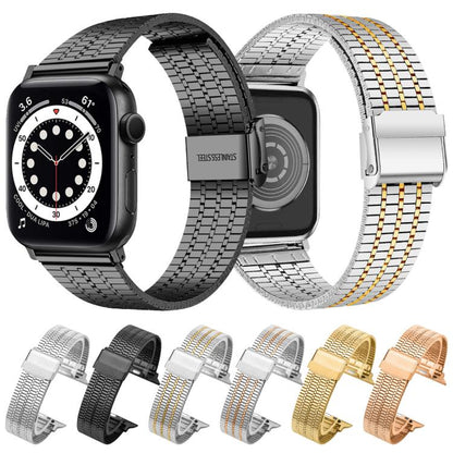 Bracelet de montre en acier inoxydable à sept perles xDfind, For Apple Watch 42 / 44 / 45 / 46 / 49mm, For Apple Watch 38 / 40 / 41 / S10 42mm