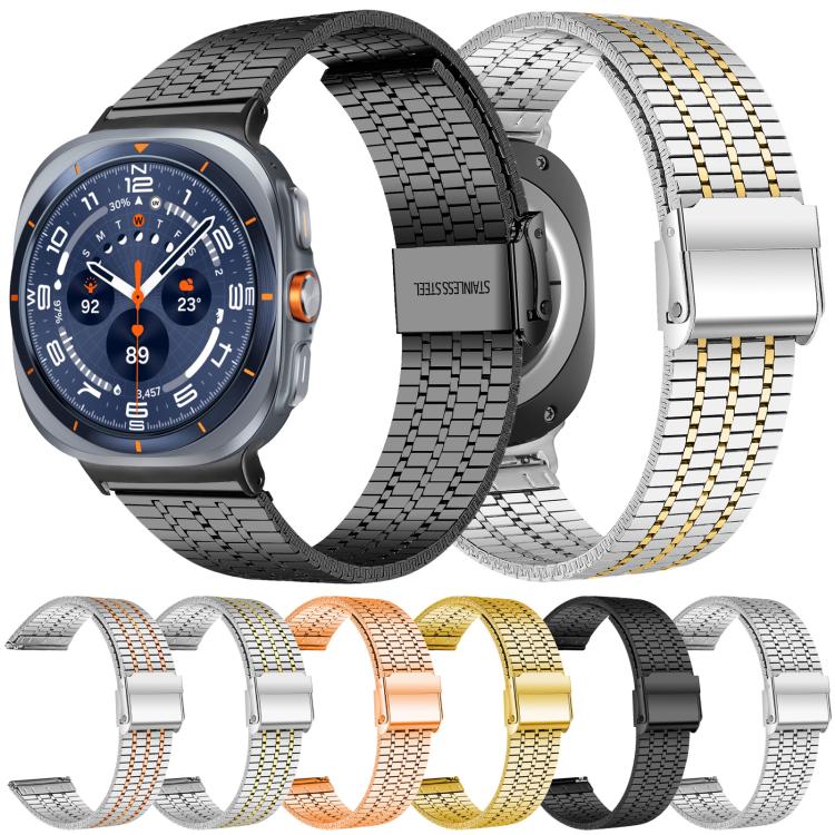 Bracelet de montre en acier inoxydable à sept perles xDfind, For Samsung Galaxy Watch Ultra / Ultra 2025, For Samsung Galaxy Watch8 / 8 Classic, For Samsung Galaxy Watch 7 / 6 / 5 / FE
